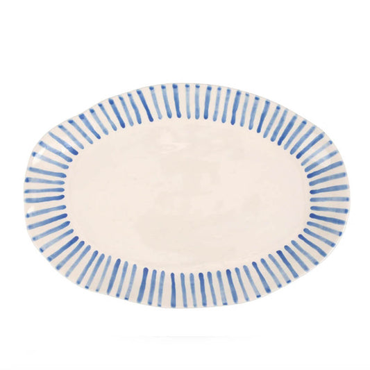 Modello Stripe Oval Platter by Vietri