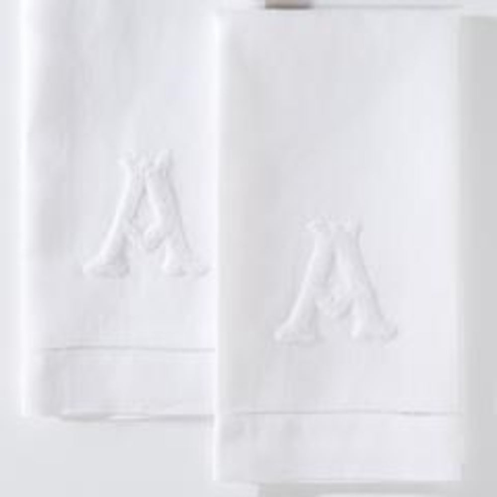 Monogram Nouveau French Knot Hand Towel by Henry Handwork