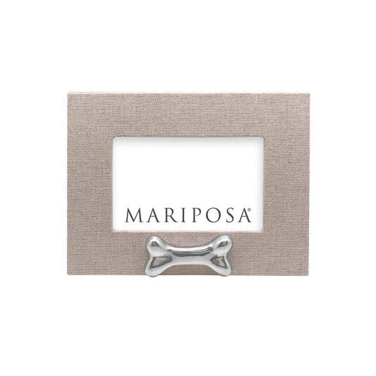 Natural Linen With Dog Bone 4X6 Frame Horizontal by Mariposa