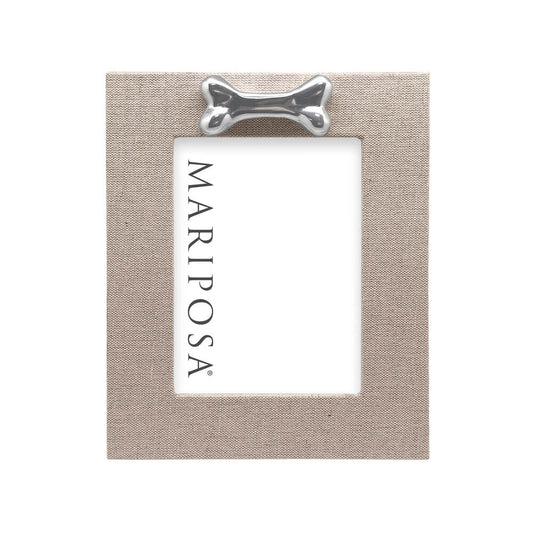 Natural Linen With Dog Bone 5X7 Frame Vertical by Mariposa