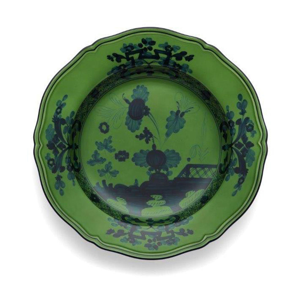 Oriente Italiano Malachite Round Flat Platter by Richard Ginori