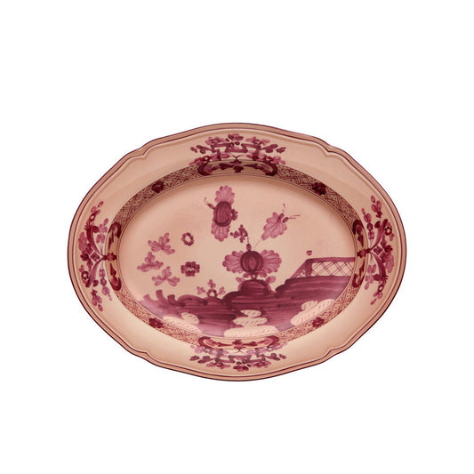 Oriente Italiano Vermiglio 13.5" Oval Flat Platter by Richard Ginori