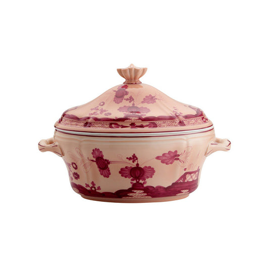 Oriente Italiano Vermiglio Oval Tureen with Cover by Richard Ginori