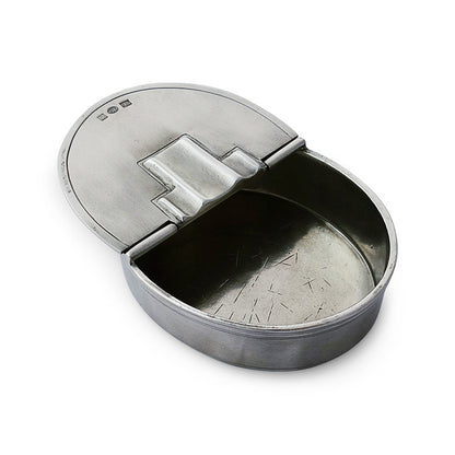 Oval Lidded Cigar Ashtray by Match Pewter