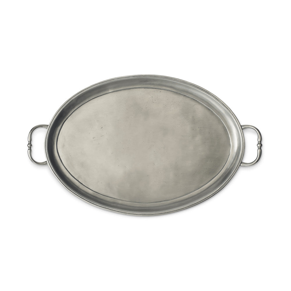 Oval Tray with Handles Medium by Match Pewter