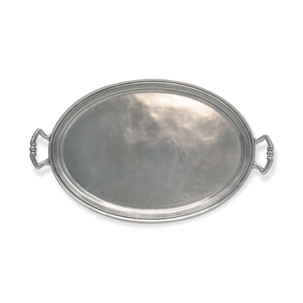 Oval Tray with Handles XL by Match Pewter