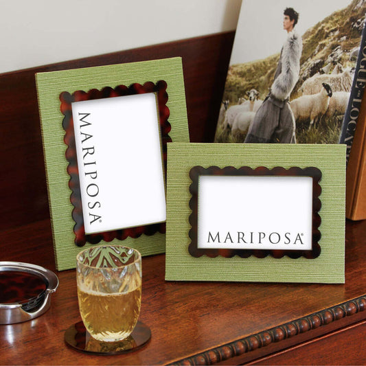 Palma Faux Grasscloth And Tortoise 4X6 Frame by Mariposa Additional Image-2