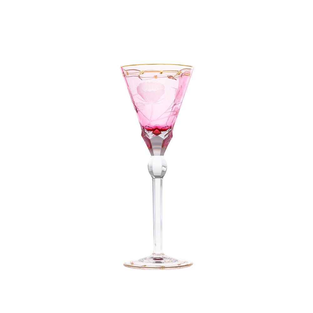 Paula 270 ml Rose Coloured Hand-Cut Red Wine Glass by Moser