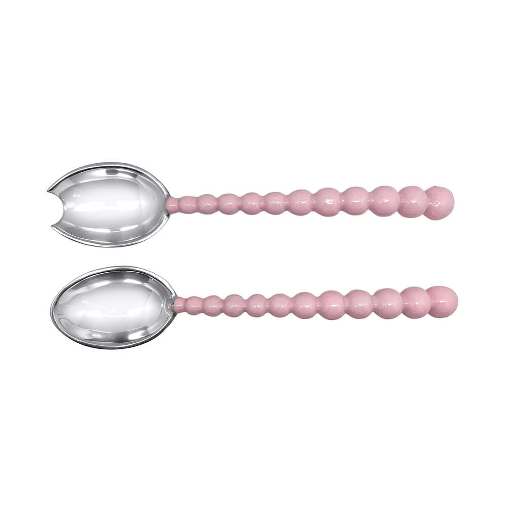 Pearled Large Pink Salad Servers by Mariposa