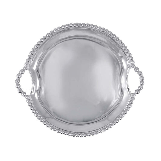 Pearled Round Handle Tray by Mariposa