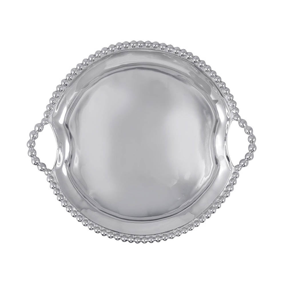 Pearled Round Handled Tray