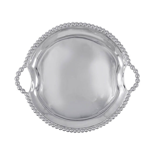 Pearled Round Handled Tray