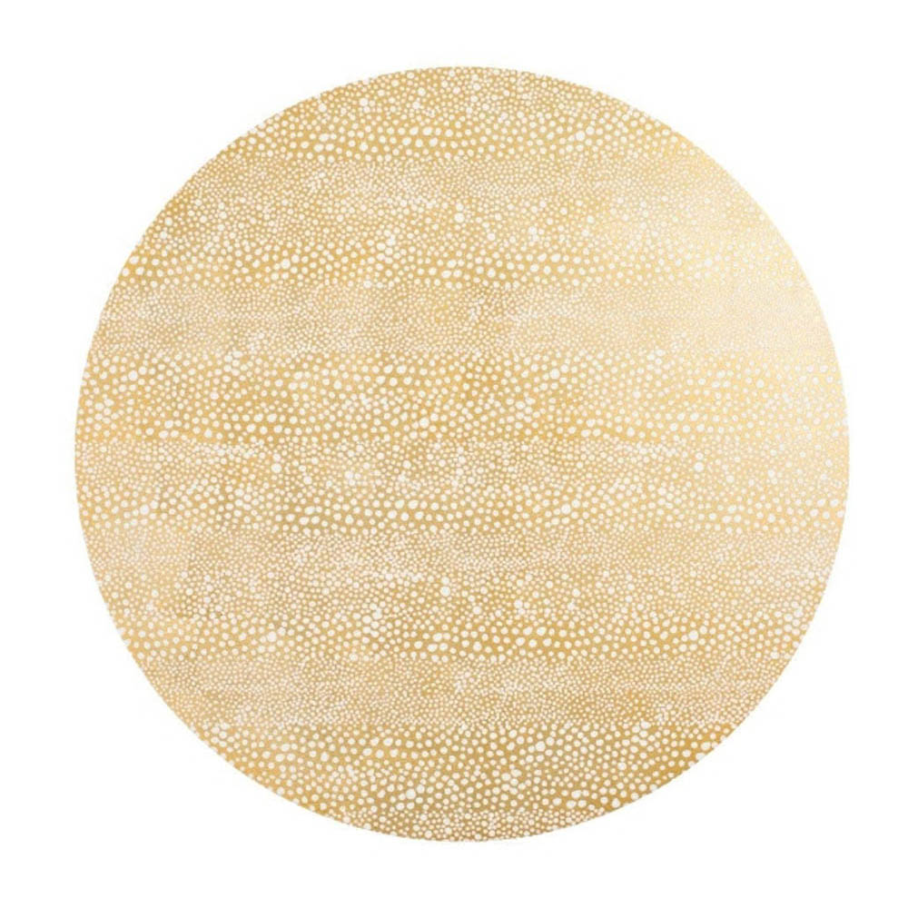 Pebble Gold Lacquer Round Placemat by Caspari – Sallie Home
