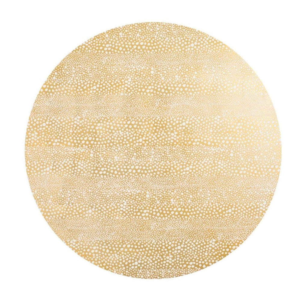 Pebble Gold Lacquer Round Placemat by Caspari