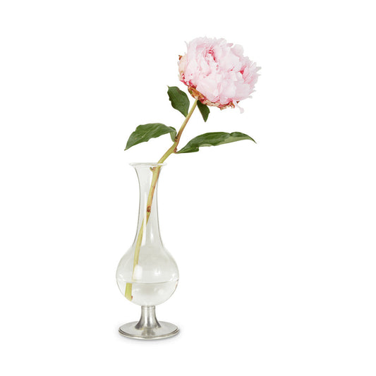 Pewter Footed Glass Vase by Match Pewter