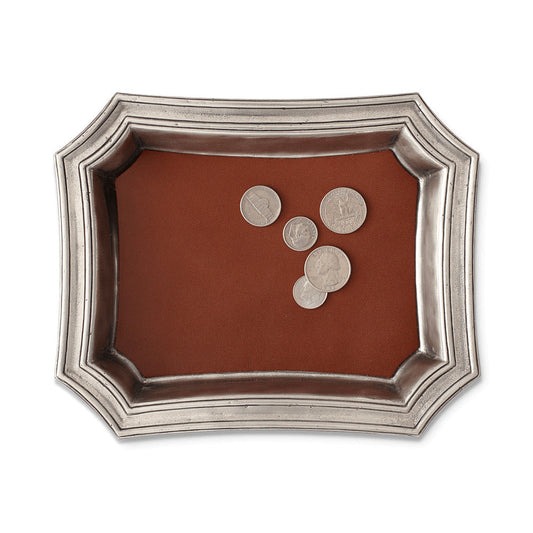 Pocket Change Tray with Leather Insert by Match Pewter