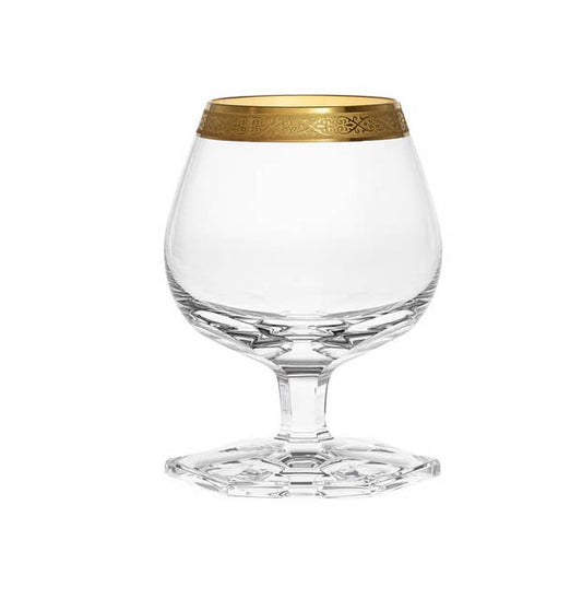 Pope Brandy Glass, 320 ml - Clear with Gold by Moser