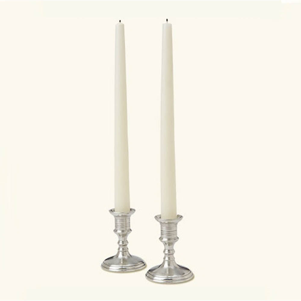 Prato Pair of Small Candlestick Holders by Match Pewter