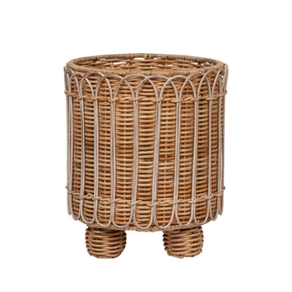 Provence Rattan 8" Round Planter - Whitewash by Juliska