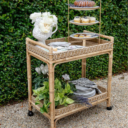 Provence Rattan Bar Cart - Whitewash by Juliska Additional Image-3