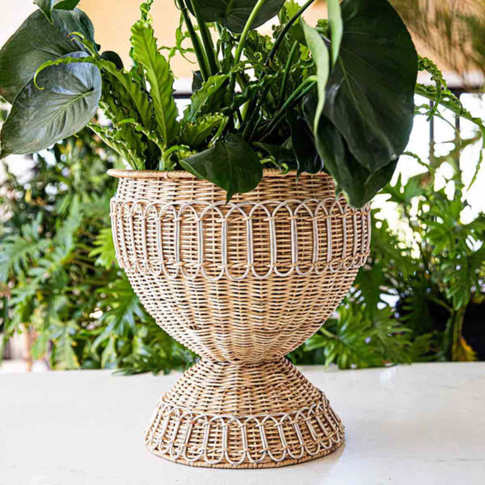 Provence Rattan Medium Urn - Whitewash by Juliska Additional Image-2