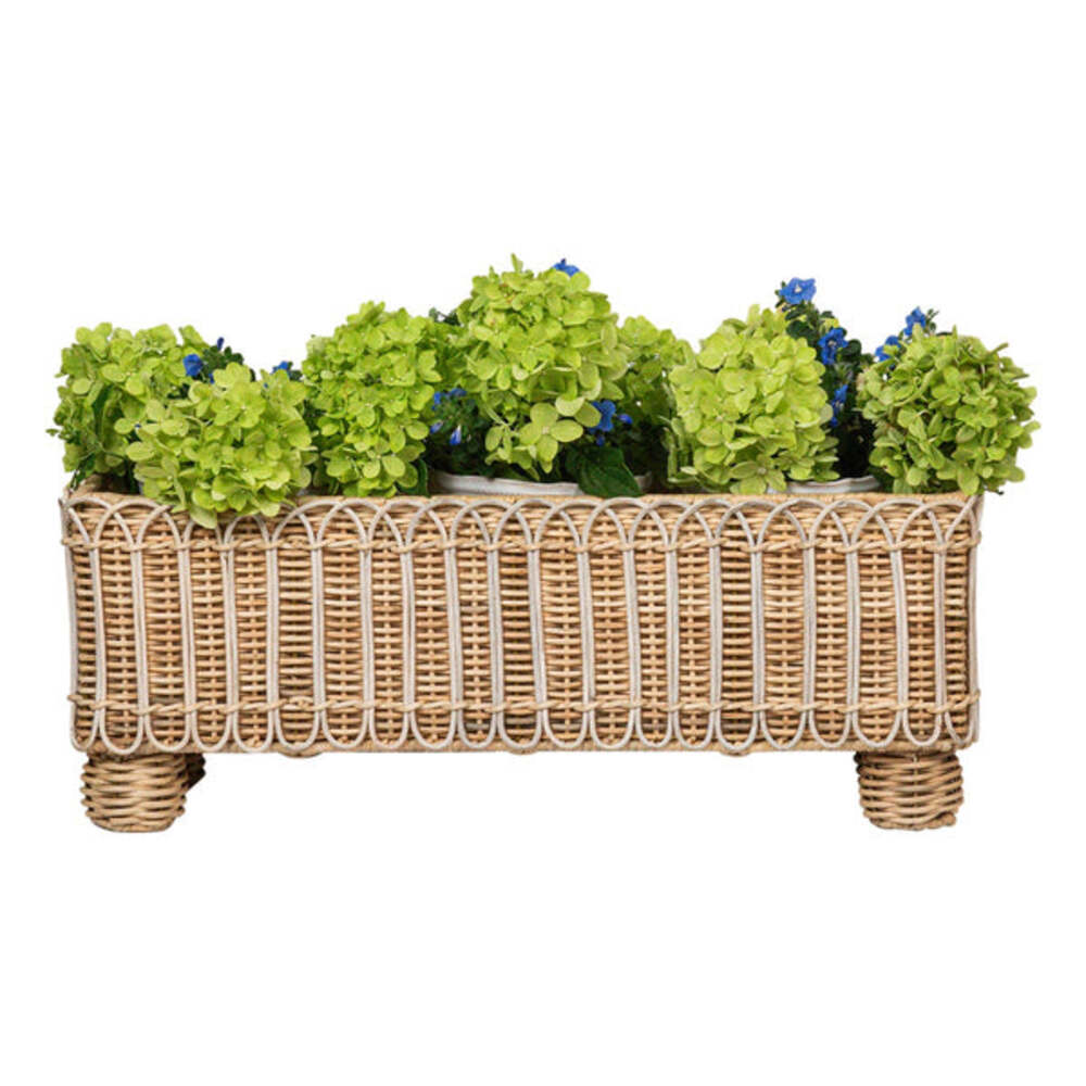 Provence Rattan Rectangular Planter - Whitewash by Juliska Additional Image-2