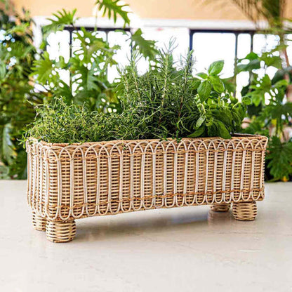 Provence Rattan Rectangular Planter - Whitewash by Juliska Additional Image-3