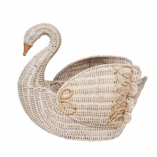 Provence Rattan Swan Basket - Whitewash by Juliska