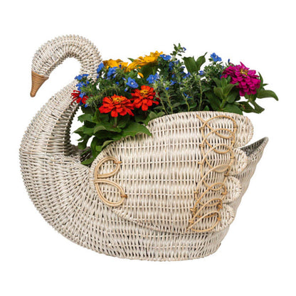Provence Rattan Swan Basket - Whitewash by Juliska Additional Image-1