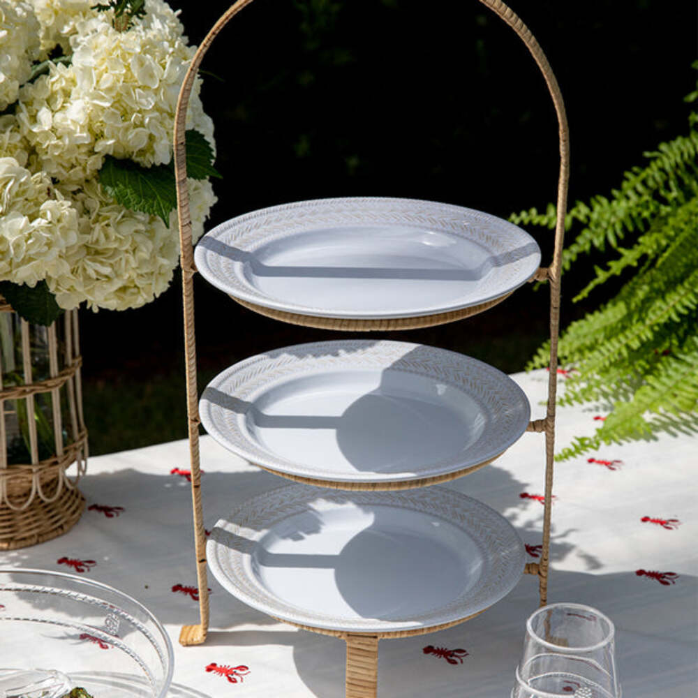 Provence Rattan Triple Tiered Server - Whitewash by Juliska Additional Image-3