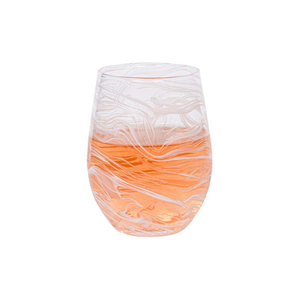 Puro Marbled Stemless Wine Glass by Juliska Additional Image-1