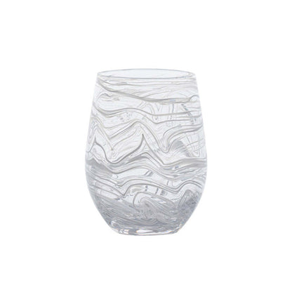 Puro Marbled Stemless Wine Glass by Juliska