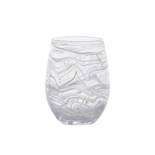 Puro Marbled Stemless Wine Glass by Juliska