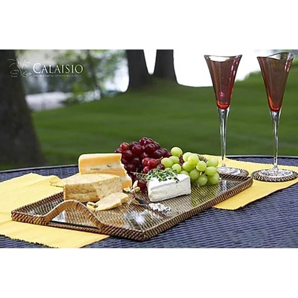 Rectangular Serving Tray with Glass Bottom by Calaisio Medium