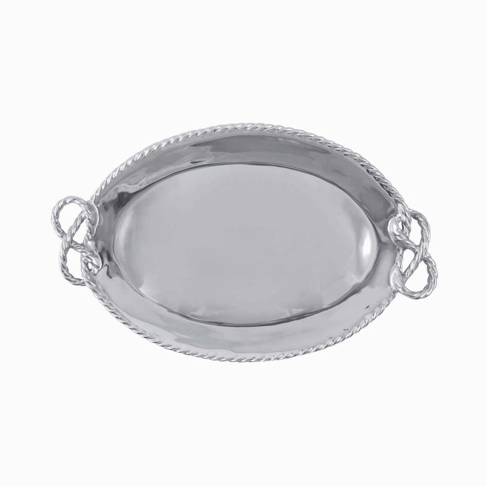 Rope Knot Handled Oval Serving Tray by Mariposa