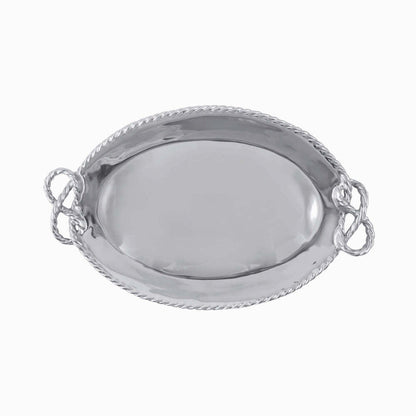 Rope Knot Handled Oval Serving Tray by Mariposa