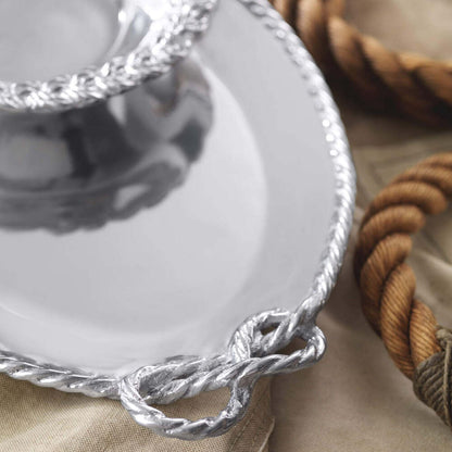 Rope Knot Handled Oval Serving Tray by Mariposa Additional Image-2