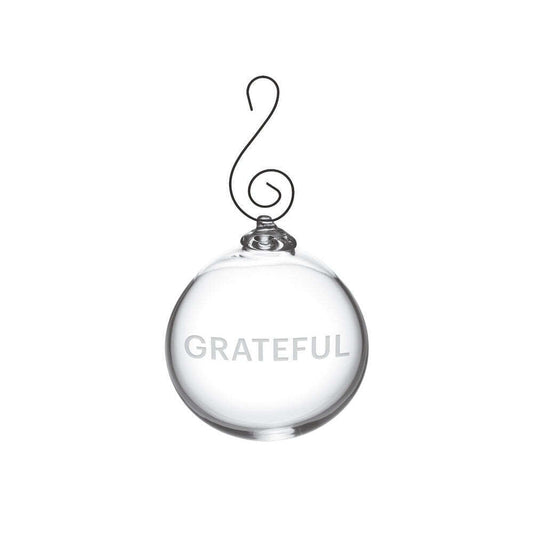 Round Ornament - GRATEFUL by Simon Pearce