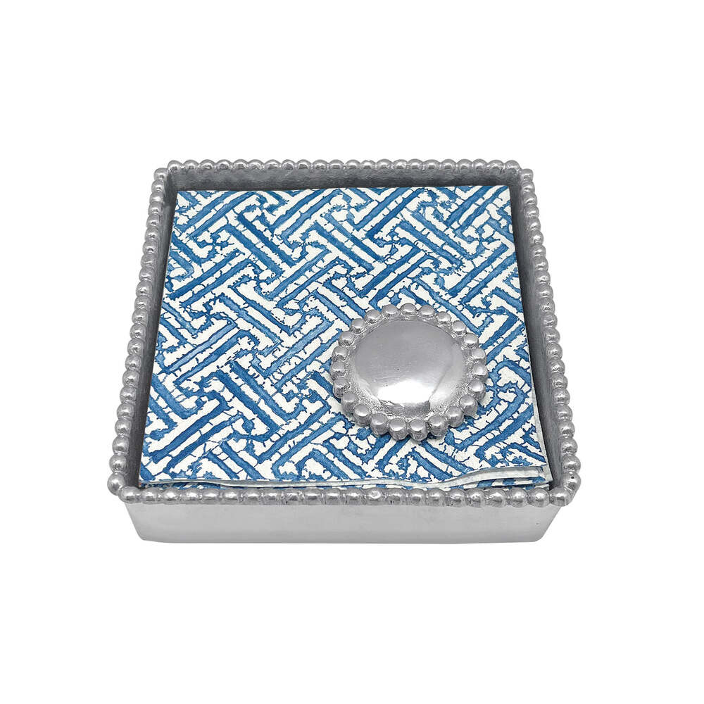 Round Pearl (1906) Beaded Napkin Box Set by Mariposa