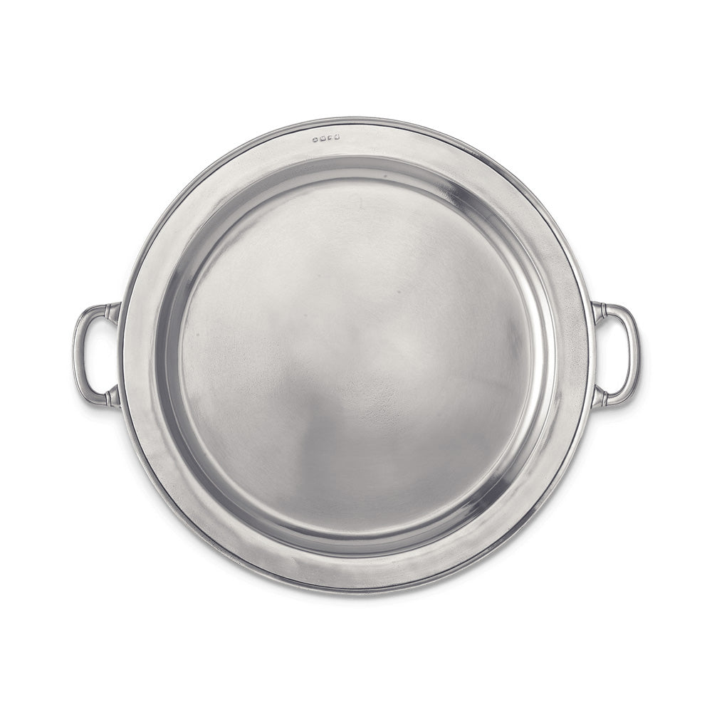 Round Tray w/handles by Match Pewter