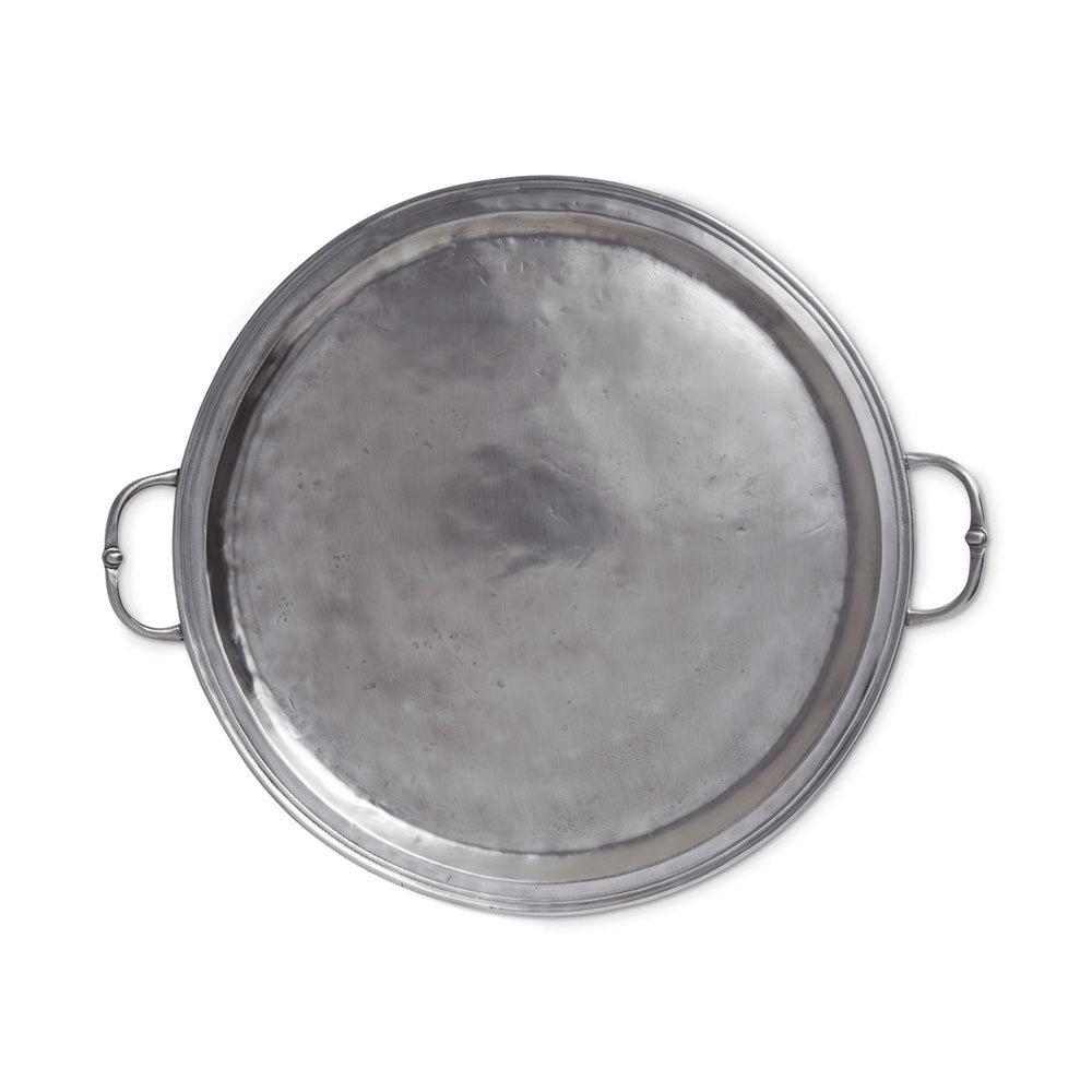 Round Tray with Handles by Match Pewter