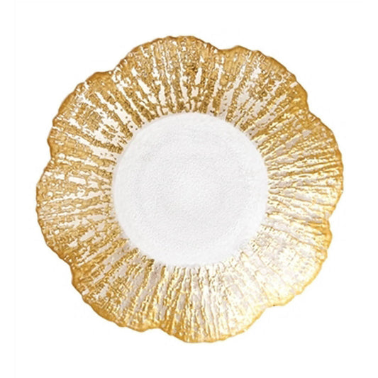 Rufolo Glass Gold Canape Plate by VIETRI