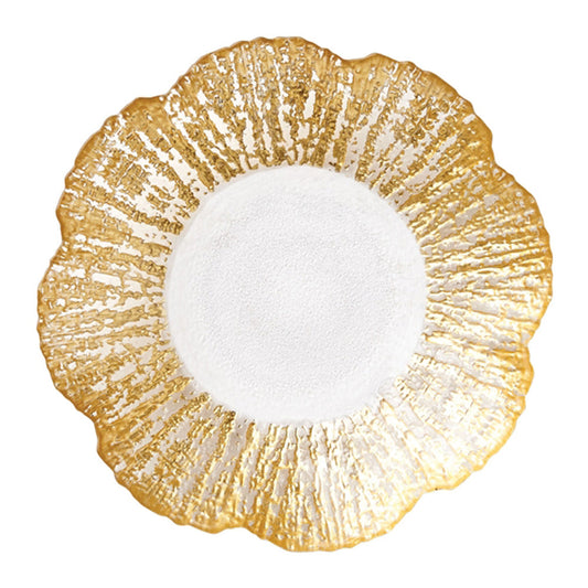 Rufolo Glass Gold Small Shallow Bowl by VIETRI