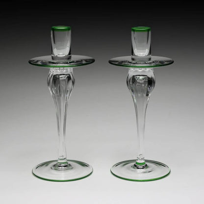 Siena Pair of Candlesticks Green by William Yeoward Additional Image - 1