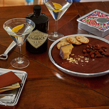 Signature Round Cheese Board With Dark Wood Insert by Mariposa Additional Image-3