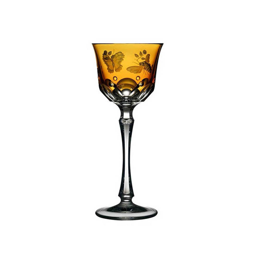 Springtime Amber Wine Glass by Varga Crystal