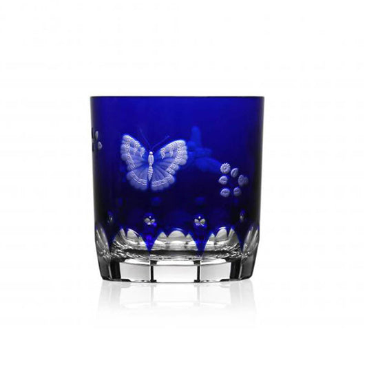 Springtime Cobalt Old Fashioned Glass by Varga Crystal