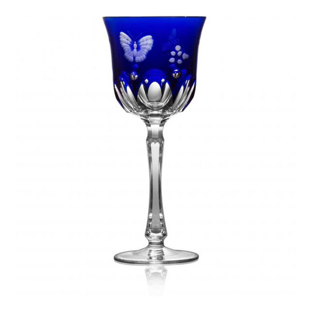 Springtime Cobalt Water Glass by Varga Crystal