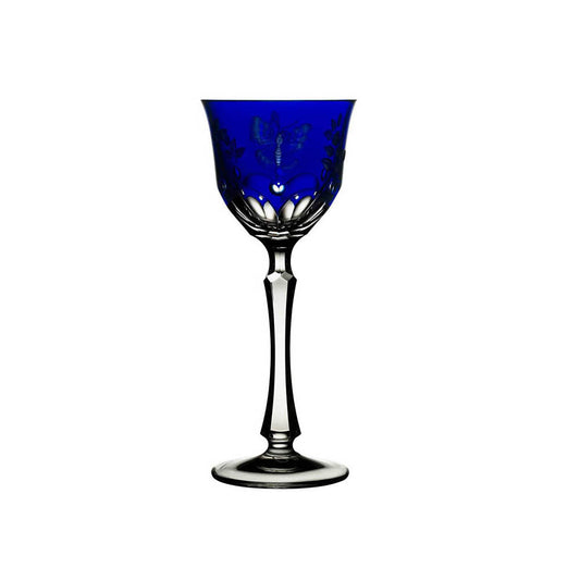 Springtime Cobalt Wine Glass by Varga Crystal