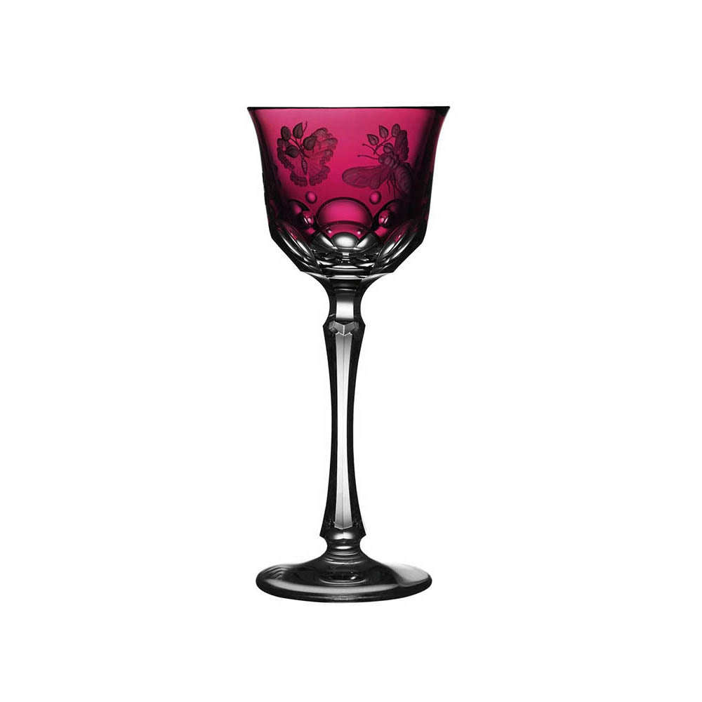 Springtime Raspberry Wine Glass by Varga Crystal